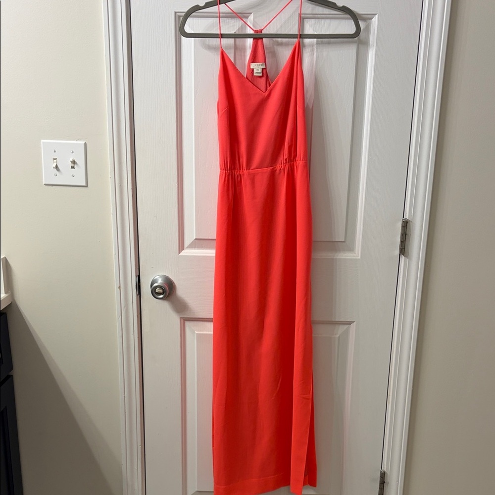 J. Crew Vibrant Coral Maxi Dress